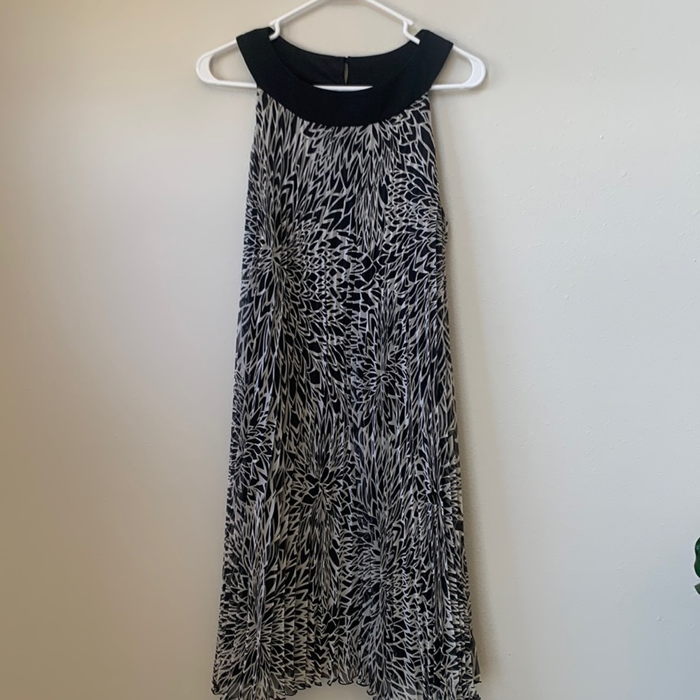 Black/White Pleated Dress